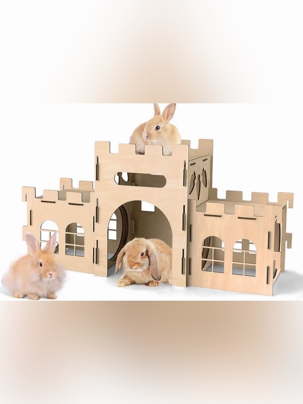 Extra Large Bunny Castles Hideout Split Balcony for Indoor Bunnies Climbing Towe